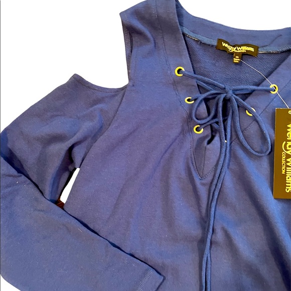 WENDY WILLIAMS COLD SHOULDER LIGHTWEIGHT SWEATSHIRT - NWT - Picture 7 of 7